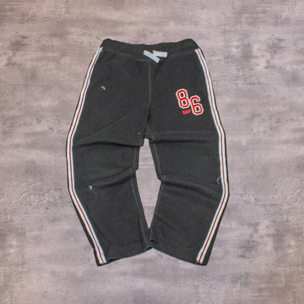 Y2K 2000's Gap Baggy Relax Fit Wide Legged Black Fleece Pant's
